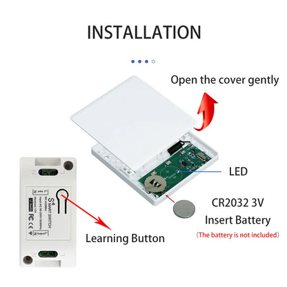 Smart Switch Light DIY Module Receiver 433 Mhz 86 Type Portable RF Wireless Relay Power Remote Control 220V  Wall Panel Buttons