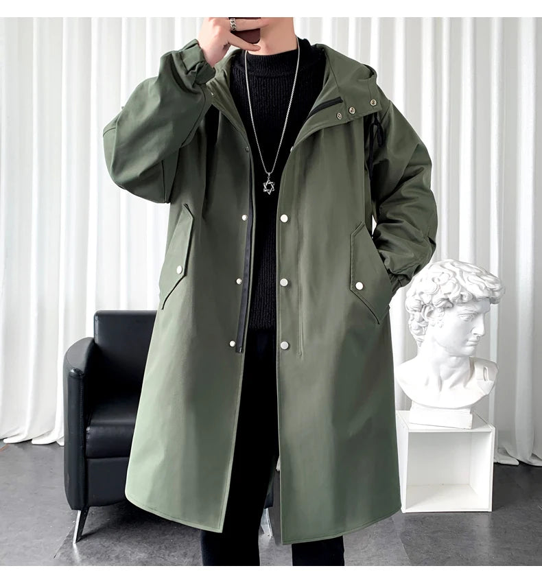 Men's Autumn New Hooded Jacket Korean Streetwear Oversize Coats Korean Streetwear Fashion Male Clothing Hip Hop Loose Jackets