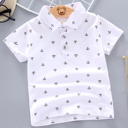 2025 Summer Baby Boys Shirts Short Sleeve Lapel Clothes for Girls Cotton Breathable Kids Tops Outwear 12M-5Y