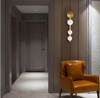 Modern ball wall lamp Decorative luxury wall light for Corridor TV Background Golden Black Mirror Vanity G9 bedside reading lamp