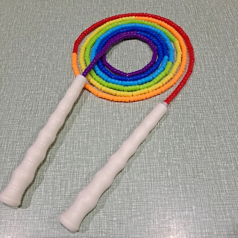 NEVERTOOLATE 2.2m 2.4m 2.6m 3m 3.6m rainbow beaded colorful soft PVC beads kids adult skipping jump rope doubledutch skip