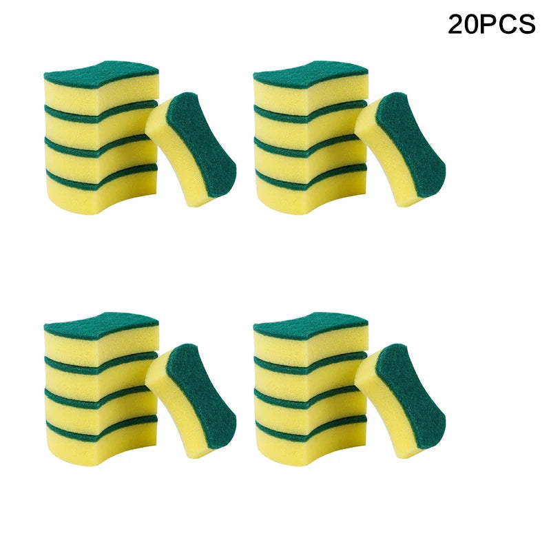 20/30pcs Dishwashing Sponge Kitchen Nano Emery Magic Clean Rub Pot Rust Focal Stains Sponge Removing Kit Cleaning Brush Sponges