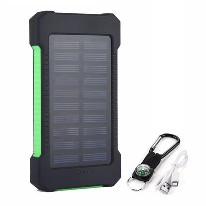 20000mAh Portable External Battery Solar Power Bank Double USB Fast Charging Powerbank Phone Charger For Smart Mobile Phone