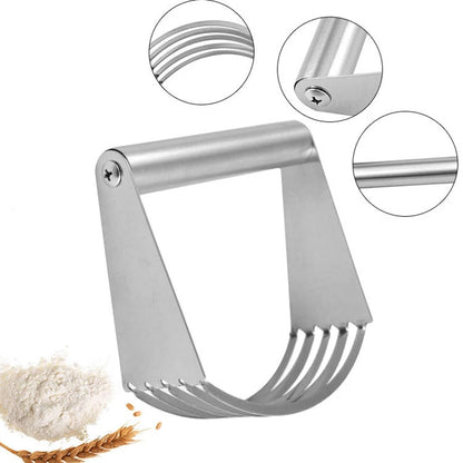 Manual Stainless Steel Dough Blender, Pastry Cutter, Ergonomic Handle, 5 Blade Baking Tool, Kitchen Gadget, Hot Sell