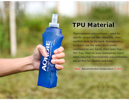 AONIJIE Soft Flask Water Bottle Folding Collapsible Water Bags TPU Free For Running Hydration Pack Waist Bags SD09/10 250/500ml