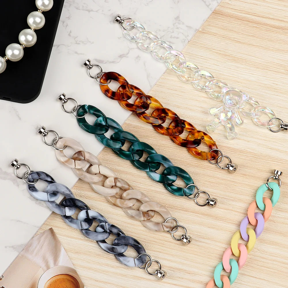 Mobile Phone Straps Phone Pendant Lanyard Decoration Phone Case Anti Lost Chain Beaded Secure for DIY Phone Case Accessory