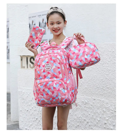 School Bags for Teenagers Girls Schoolbag Large Capacity Boys Printing School Backpack Set Rucksack Bagpack Kids Cute Book Bags