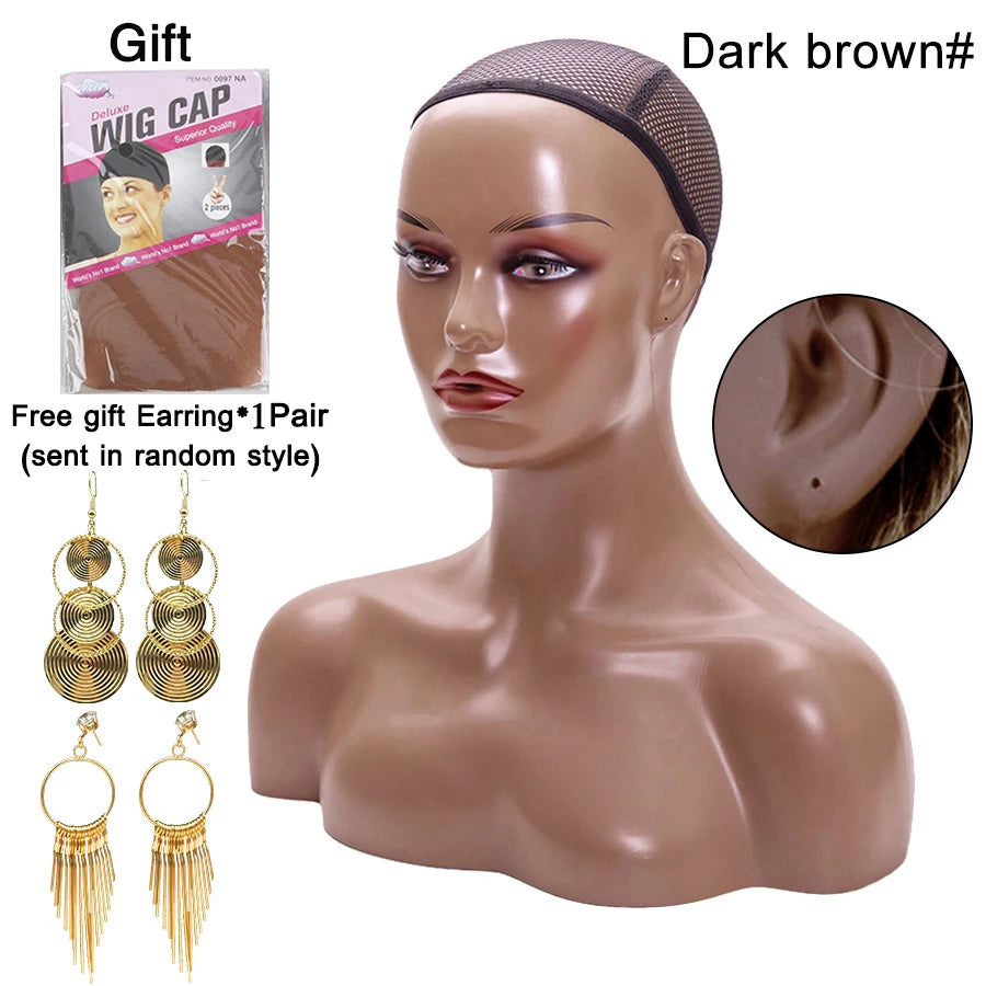 Mannequin Head Without Shoulders Female Head Model Manikin Mannequin Wig Scarf Glasses Hat Cap Display Wig Stand Head Doll Head