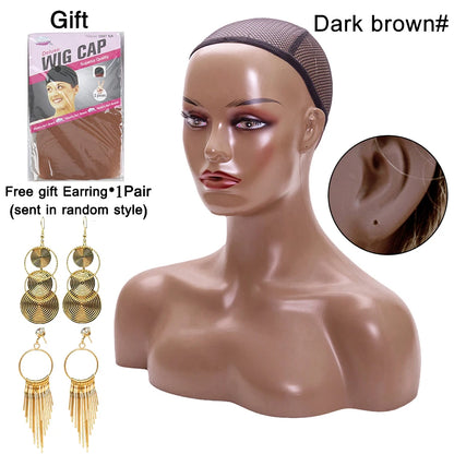 Mannequin Head Without Shoulders Female Head Model Manikin Mannequin Wig Scarf Glasses Hat Cap Display Wig Stand Head Doll Head