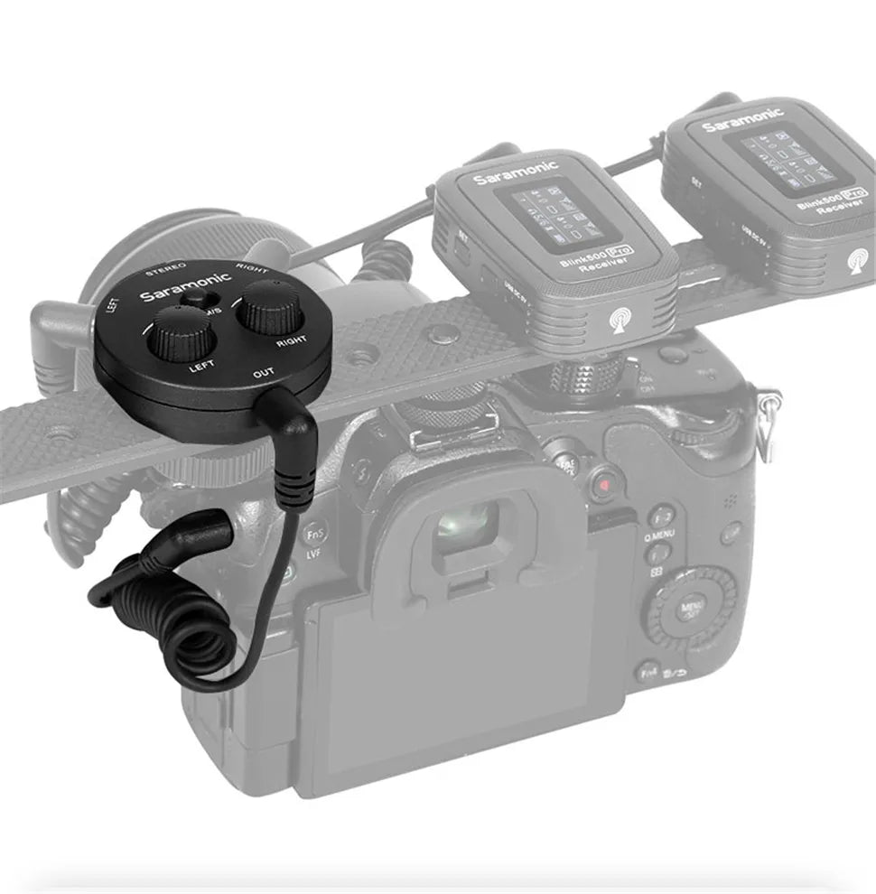 Saramonic AX1 Microphone Audio Adapter Mixer for DSLR Mirrorless Video Cameras Smartphones Recorders Laptops Youtube Streaming