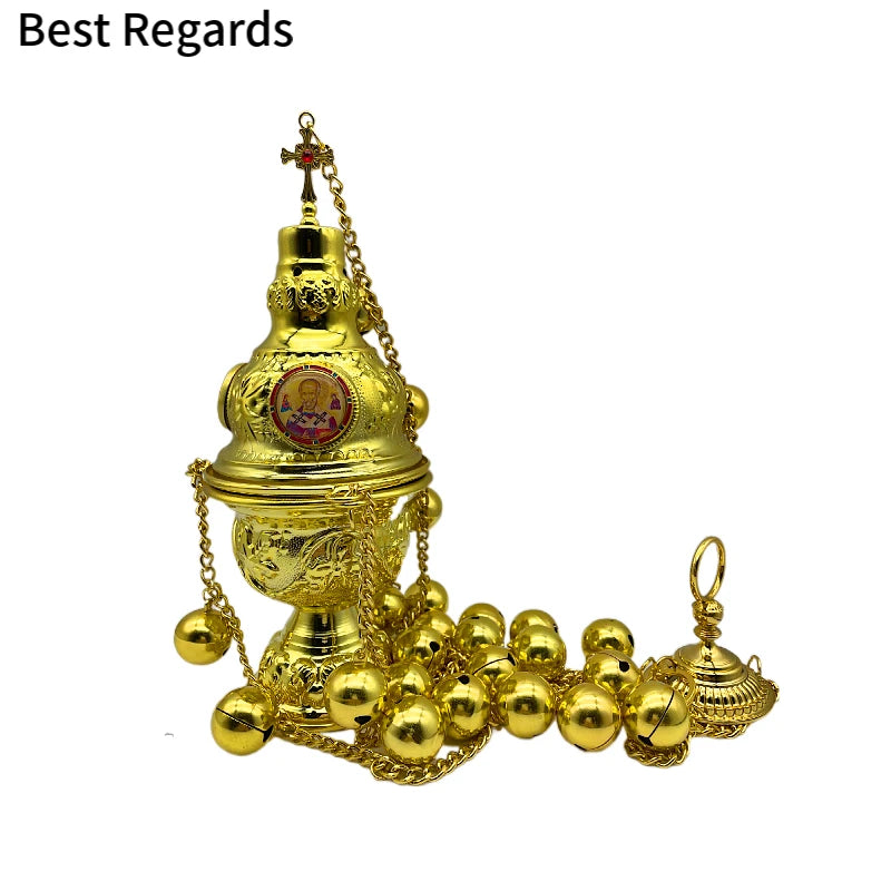 Best Regards 2021 Orthodox Incense Burner Church Decoration Orthodox Goods Church Mass Liturgical Censer Articles cruz pectoral