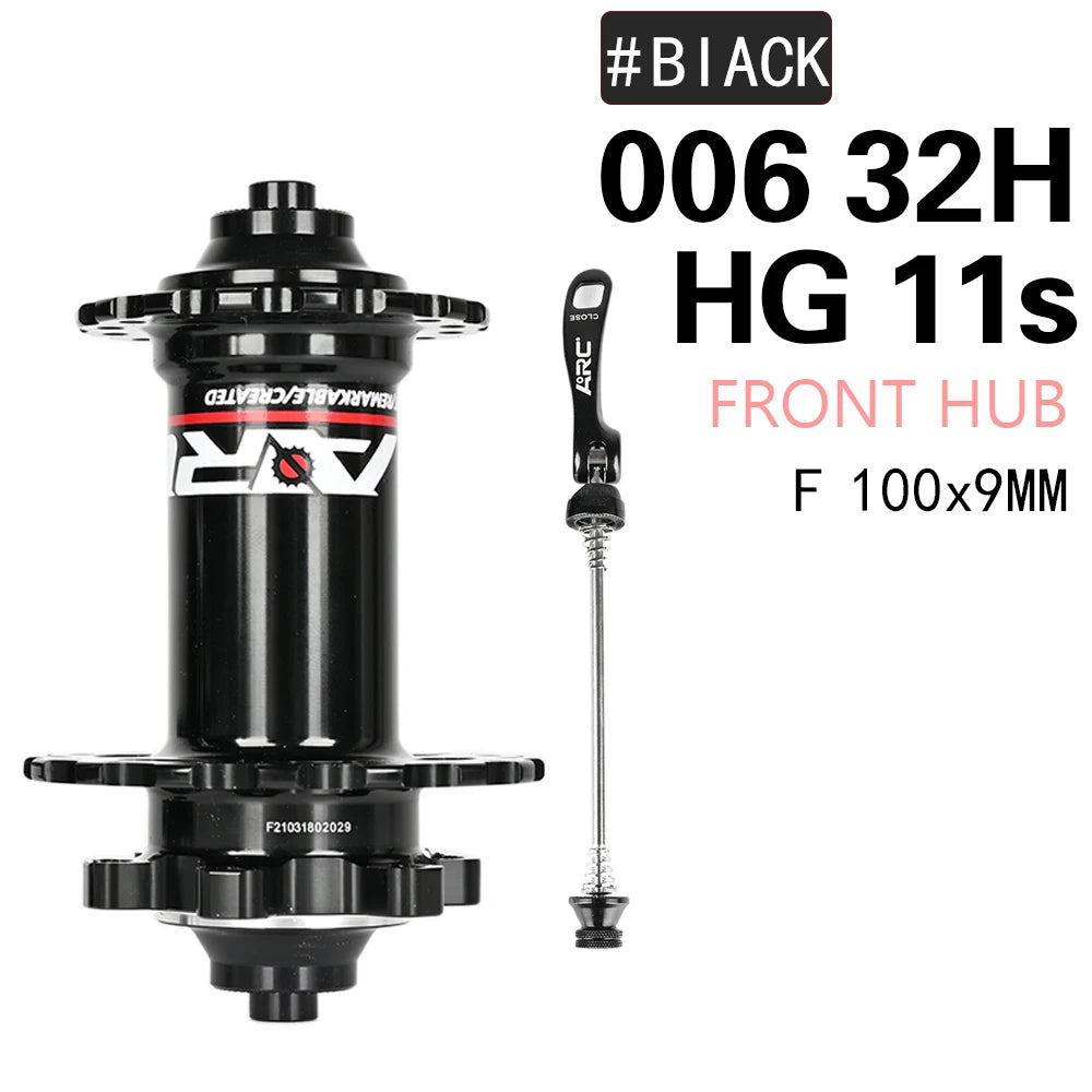 Bicycle Hubs ARC MT006 MTB Bike Hubs, 4 NBK Bearings, 28/32/36 Holes, 6-Bolt Disc Brake, 8-11 Speed, 4-Pawl 3-Tooth Design