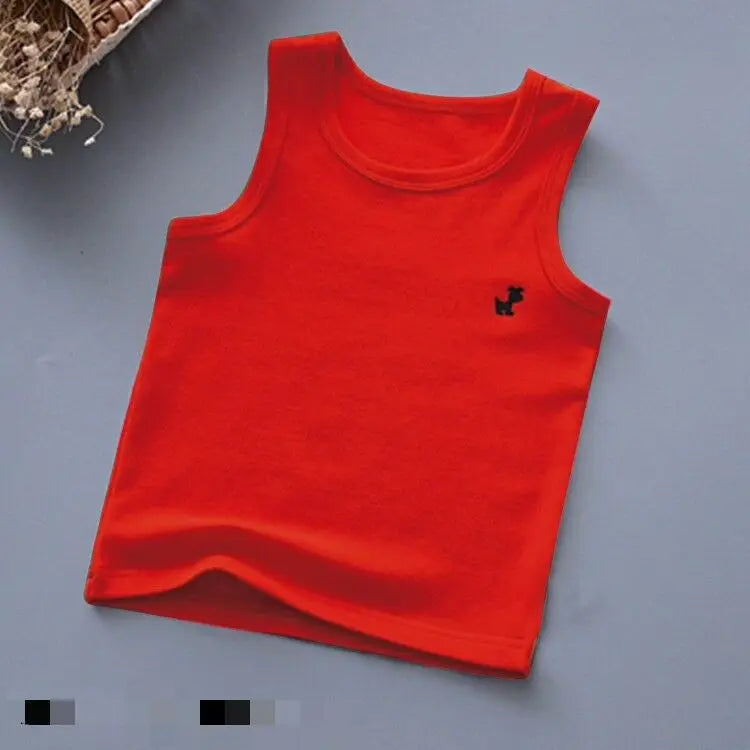 Fashion Children T-shirts for Girls Candy Color Baby Boys Graphic Tee Cotton Vest Tops Kids Summer Clothes Sleeveless T-Shirt