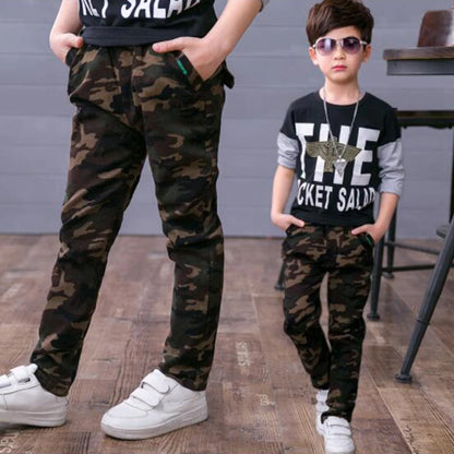 2022 Boys Camouflage Joggers Casual Cargo Pants for Boys Kids Cotton Trousers Clothes Teenage Boys Joggers Clothing 3-14 Years