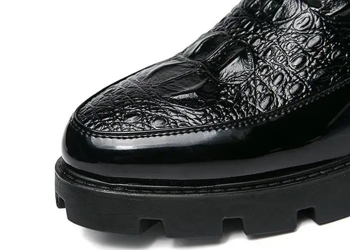 Male patent leather Moccasins shoes High top italian formal dress brogue oxford wedding Business  shoes boots 2021