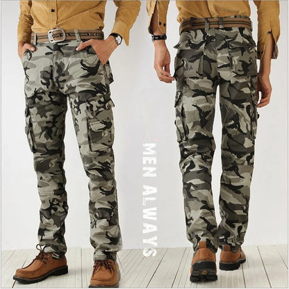 2024 Mens Trousers Autumn Army Green Fashion Men Cargo Pants Male Camouflage Pants size 38