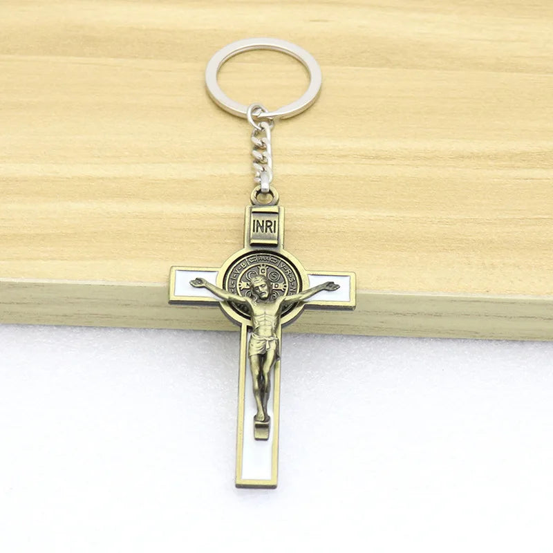 Catholic Church Of Christ Jesus Church Icon Saint Benedict Cross Necklace Car Bag Keychain Jewelry Pendant