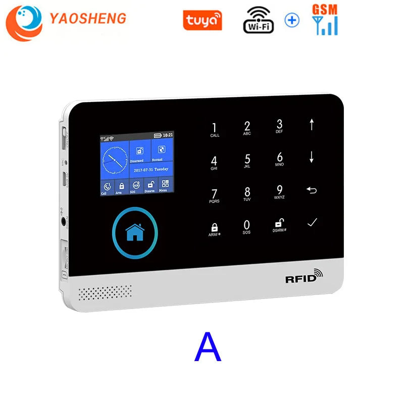 Wireless Home Alarm System Tuya Smart Home WIFI 2G GSM Security Alarms For Home With Motion Sensor With Alexa & Google Home