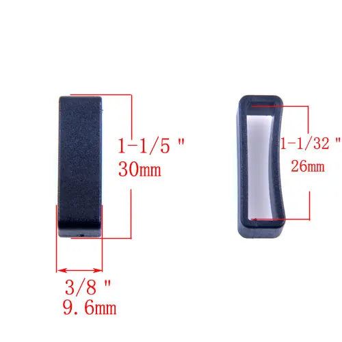 10pcs/pack Plastic Belt Loop Keeper Square Loop Leather Belt Buckle Harness Backpack Straps Black