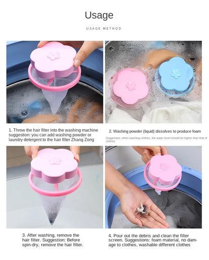 Accessories for Washing Machine, Lint Mesh Filter, Cleaning Ball Net Pouch, Hair Removal Device, Washing Machine Cleaner