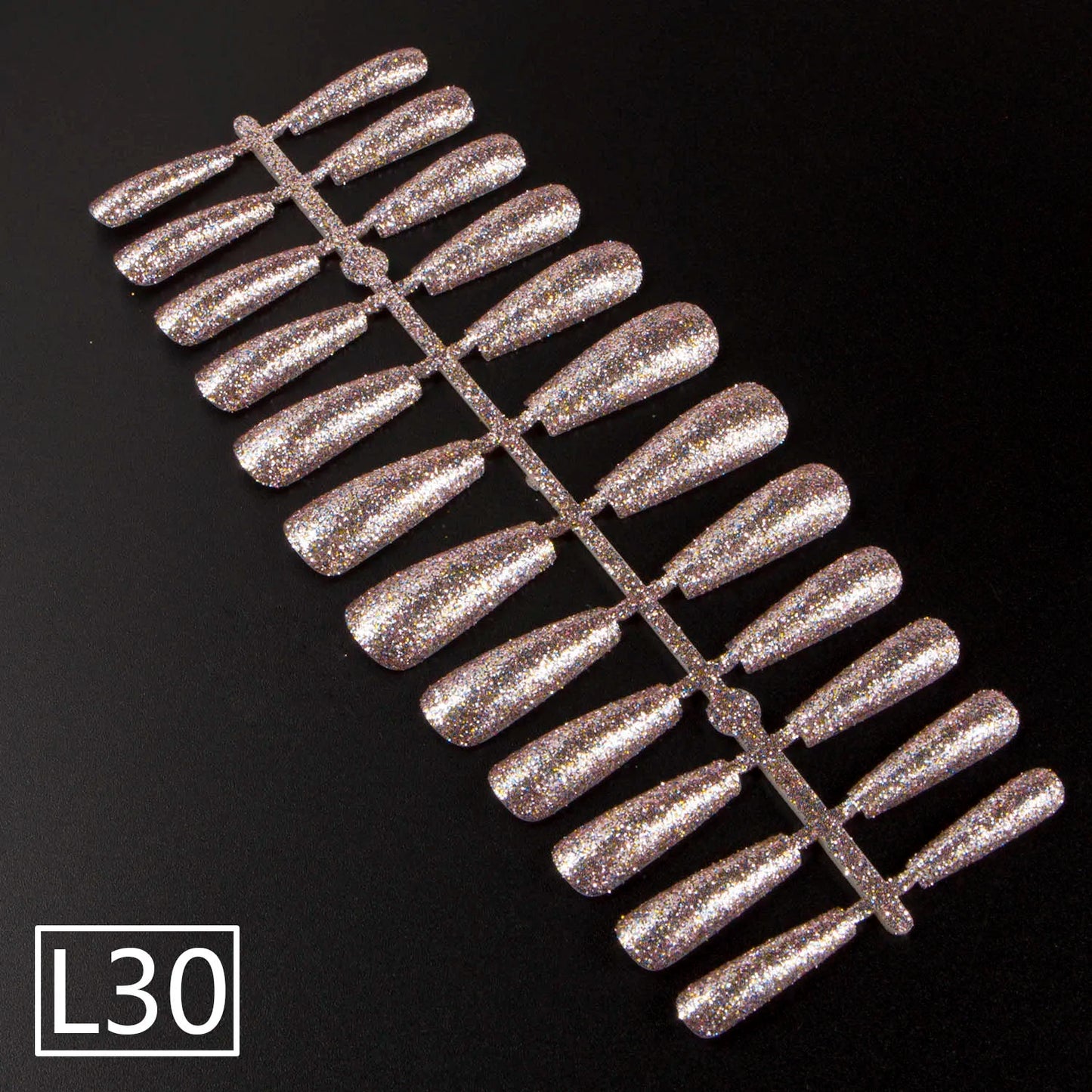 1 Set Glitter False Nail Tips Full Cover Ballerina Fake Nail Tips Press on Nail Tips Coffin