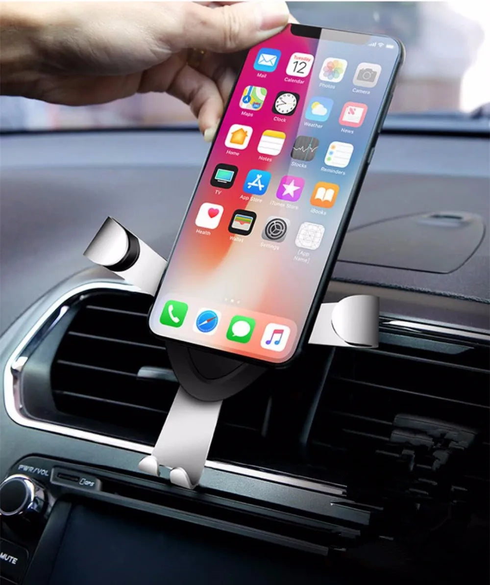Gravity Car Holder For Phone Air Vent Clip Mount Mobile Cell Stand Smartphone GPS Support For iPhone Xiaomi In Car No Magnetic