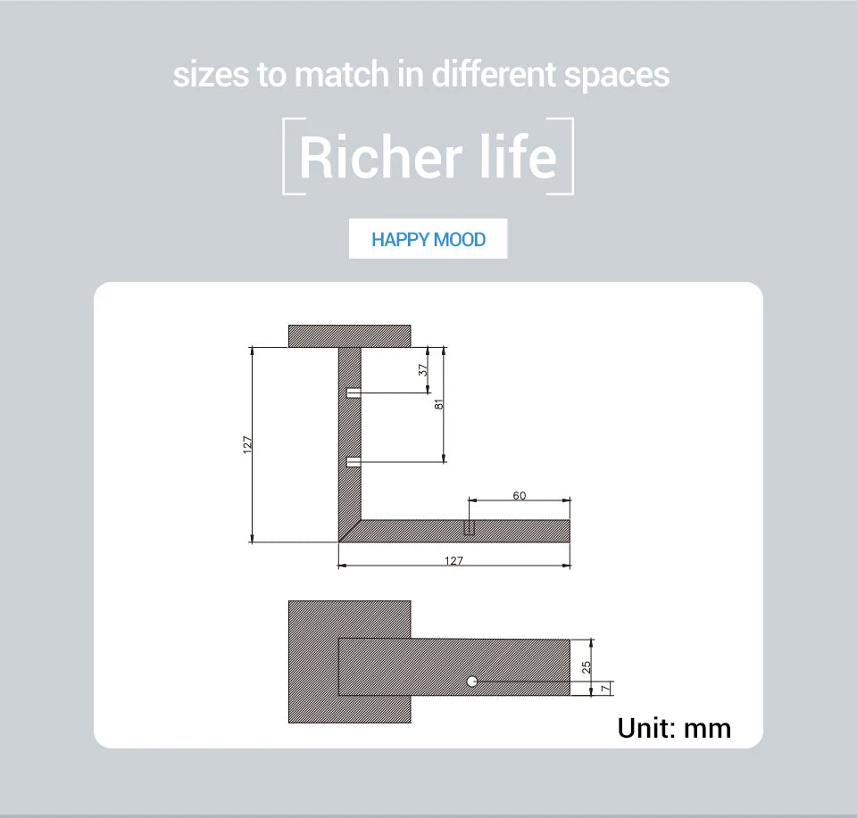 Black Stainless Steel Square Wall-mounted Bathroom Accessories Toilet Brush