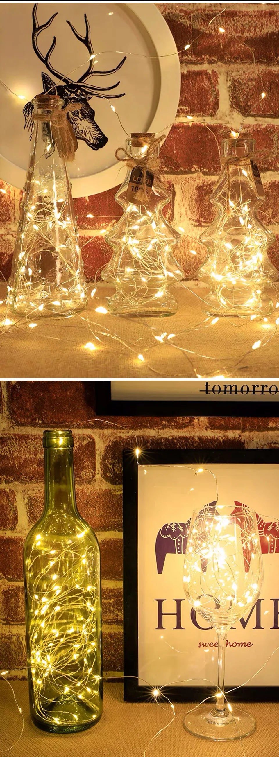 LED String Lights Night Light Holiday lighting Fairy Garland 1M2M3M 5M Decoration Light For New Year Wedding Brithday Party Lamp