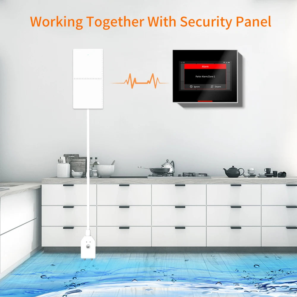 Staniot Tuya Smart Water Leakage Detector Compatible With Home Security Alarm System Support Low Battery Alarm Flood Sensor