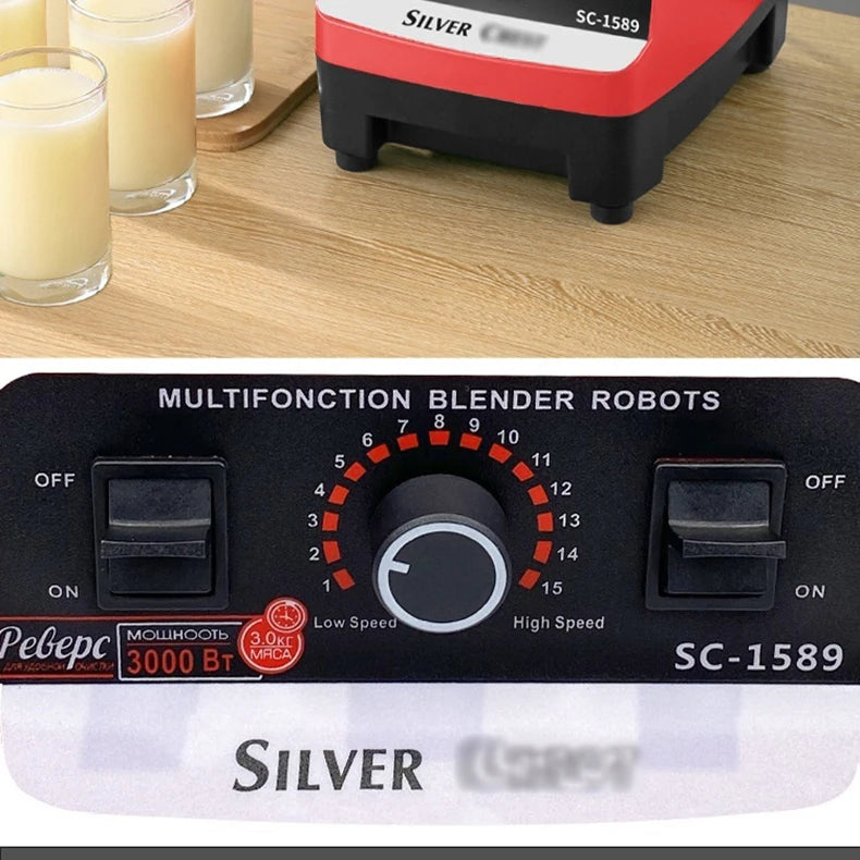 THANKSHARE 3000W Heavy Duty Commercial Grade Blender 6 Blades Mixer Juicer Fruit Food Processor Ice Smoothies BPA Free 2L Jar