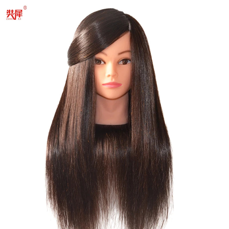 85%Real Hair Doll Head For Hairstyle Professional Training Head Kit Mannequin Head Styling To Practice Hot Curl Iron Straighten