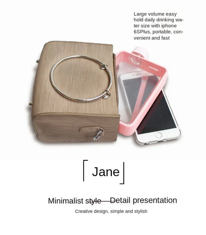 Plastic Flat Bottle for Water Portable Fit in Handbag Free BPA Easy Carry Transparent Bottle DIY Flask Easy to Carry Free Ship