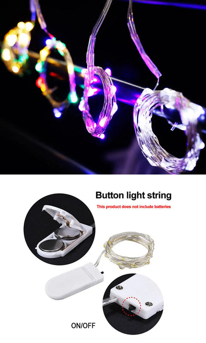 LED String Lights Night Light Holiday lighting Fairy Garland 1M2M3M 5M Decoration Light For New Year Wedding Brithday Party Lamp