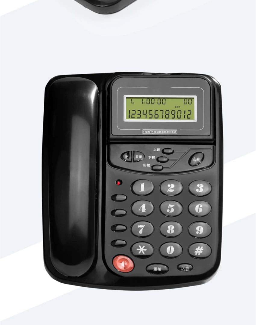Caller ID Home Landline with Loud Ringtone for Elderly, Corded Desk Phone, Wall Mountable Fixed Landline Telephone
