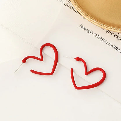 Daily Red Hearts Girls Doop Earrings Love Funny Bohemian Earrings 2024 Fashion New Women Accessories