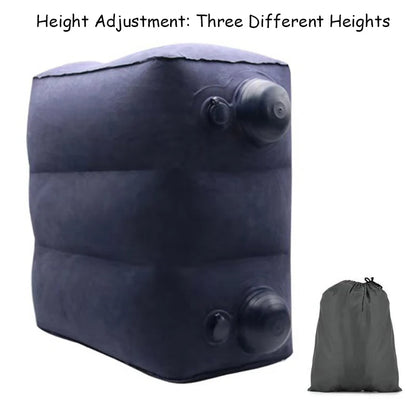 Inflatable Travel Pillow Foot Rest Kids Car Airplane Sleeping Bed Leg Support Height Adjustable Footrest Pillow for Long Trips