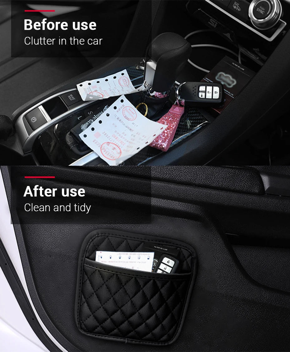 Multifunction Car Organizers Pocket Bags For Car Storage Box Collecting Bag For Cards Phone Key Sticky Pouch In Car Interior