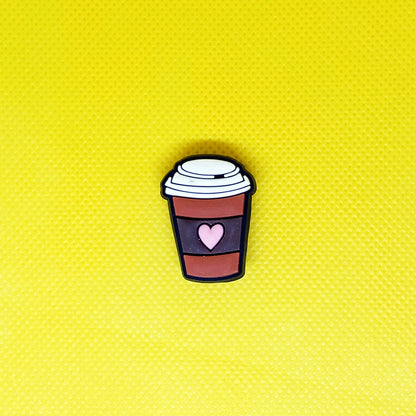 1pcs  coffee PVC Shoe Charms Shoe Decorations Crocs