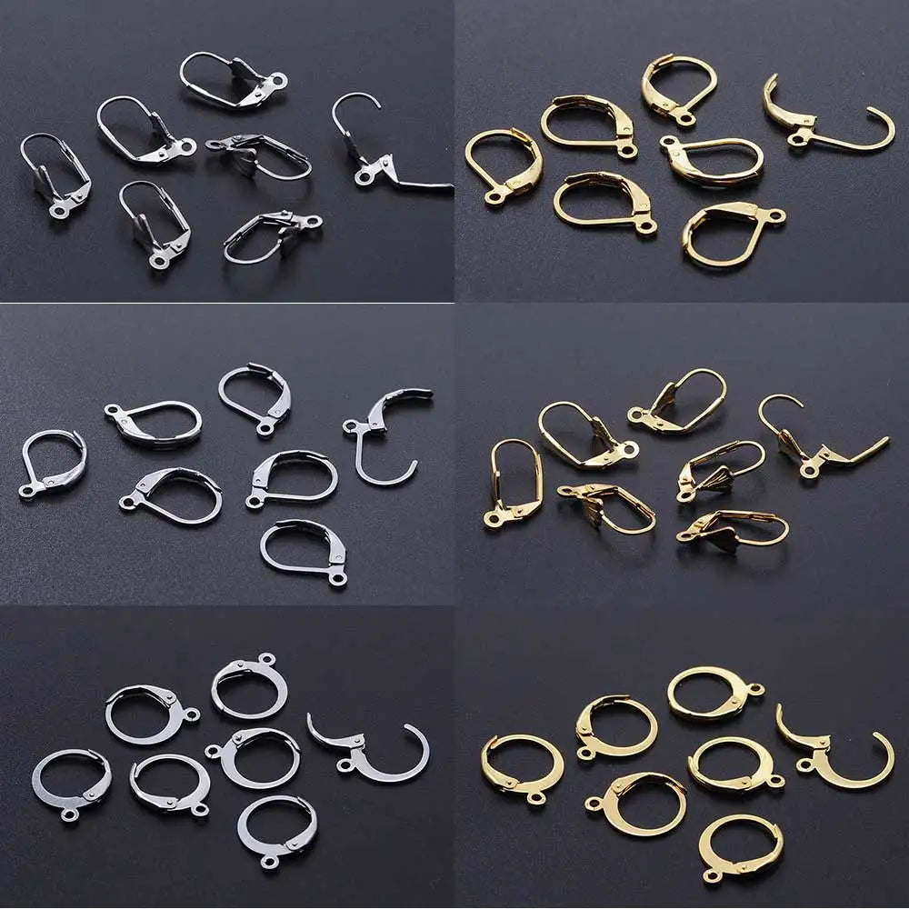 10pcs/Lot 316 Stainless Steel     Ear ring French D Buckle Ear Hook Wholesale Never Tarnish