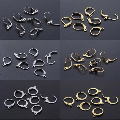 10pcs/Lot 316 Stainless Steel     Ear ring French D Buckle Ear Hook Wholesale Never Tarnish