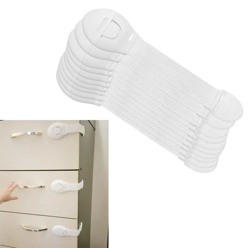 Baby Safety Cabinet Lock Baby Safety Protection Drawer Webbing Safety Lock Baby Anti-pinch Hand Cloth With Child Safety Hook