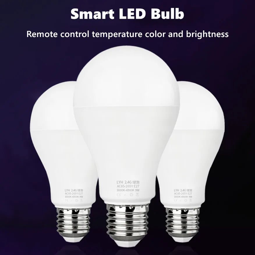 Smart LED Bulb E27 6W 9W 12W RF 2.4G Wireless Remote Control Night Light Timing Turn off Warm Cold Light Dimmable Led Lamp Bulb