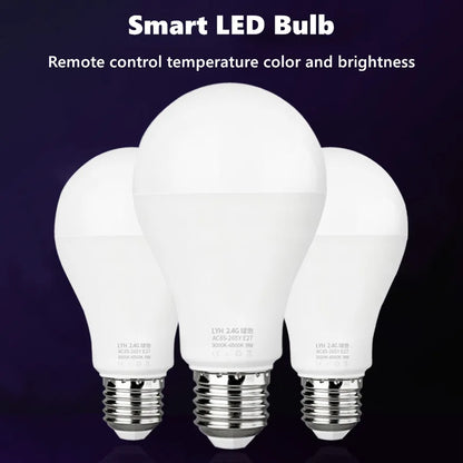Smart LED Bulb E27 6W 9W 12W RF 2.4G Wireless Remote Control Night Light Timing Turn off Warm Cold Light Dimmable Led Lamp Bulb