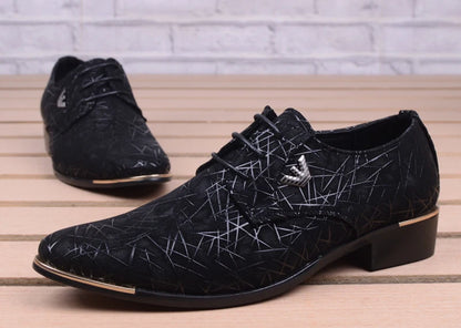 Men Wedding Shoes Microfiber Leather Formal Business Pointed Toe for Man Dress Shoes Men's Oxford Flats