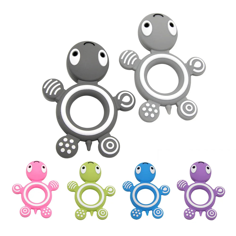 Cute-idea Silicone Baby Teethers 1pc Turtle Animal cartoon Food Grade  Silicone Tiny Rod Kids Goods Nurse Gift Baby Teething Toy