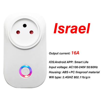 EU Smart Plug WiFi Socket power energy meter 10A/16A Power Monitor Wattmeter Timing Function  watt meter Tuya SmartLife APP