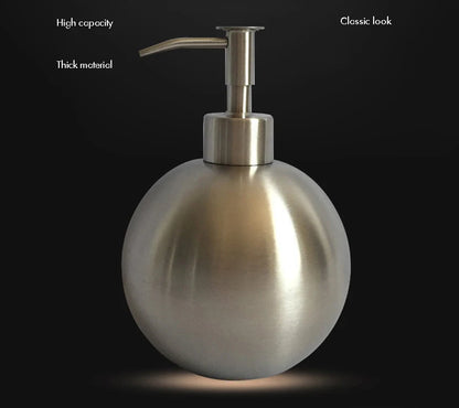 Stainless Steel Round Empty Lotion Soap Dispenser Bottle, 500ml Soap Dispenser Great for Essential Oils, Lotions, Liquid Soaps