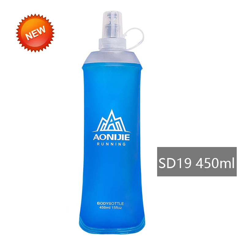 AONIJIE Soft Flask Water Bottle Folding Collapsible Water Bags TPU Free For Running Hydration Pack Waist Bags SD09/10 250/500ml