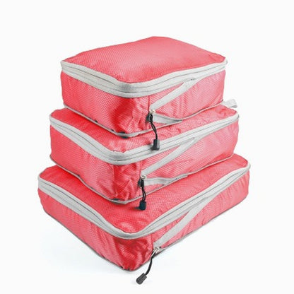 3pcs/set Compression Packing Cubes Travel Storage Bag Luggage Suitcase Organizer Set Foldable Waterproof Nylon Material