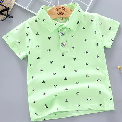 2025 Summer Baby Boys Shirts Short Sleeve Lapel Clothes for Girls Cotton Breathable Kids Tops Outwear 12M-5Y